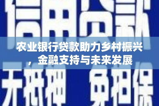 德江农业银行贷款助力乡村振兴，金融支持与未来发展