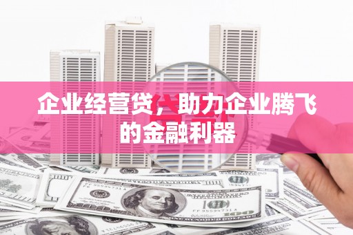 德江企业经营贷，助力企业腾飞的金融利器