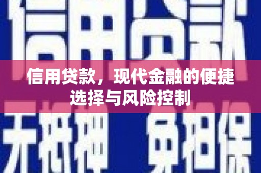 德江信用贷款，现代金融的便捷选择与风险控制