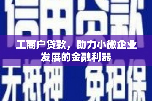 德江工商户贷款，助力小微企业发展的金融利器