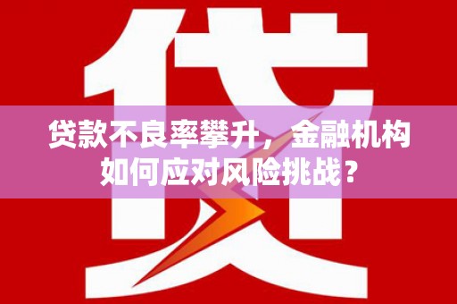 德江贷款不良率攀升，金融机构如何应对风险挑战？